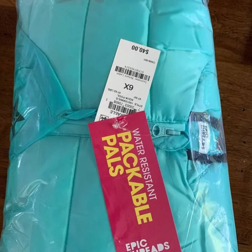 Epic Threads Girls Packable Puffer Jacket & travel Bag